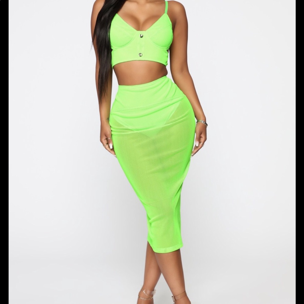 Two Piece Neon Green Set